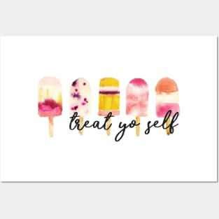 Treat Yo Self Pink Popsicles Posters and Art